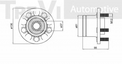 TREVI AUTOMOTIVE wb1876 -  Комплект подшипника ступицы колеса